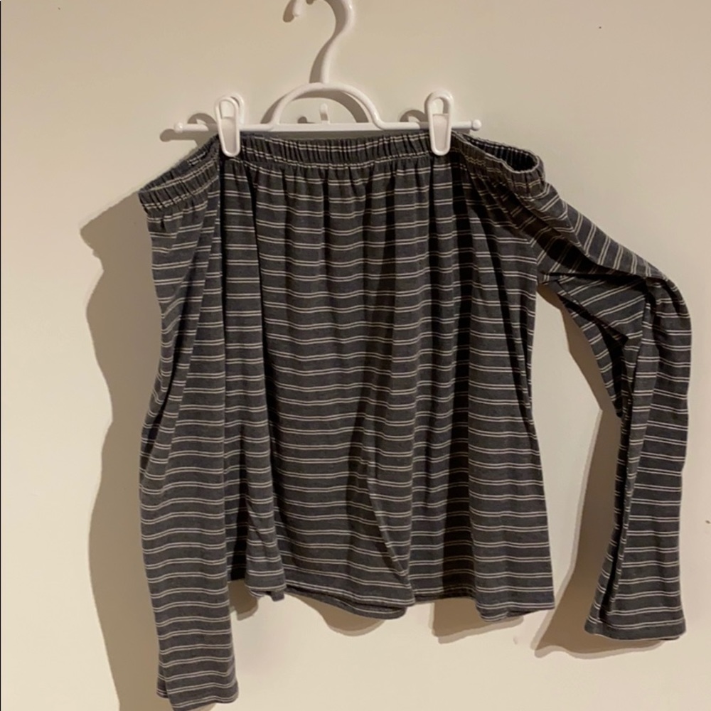 Striped off the shoulder top
